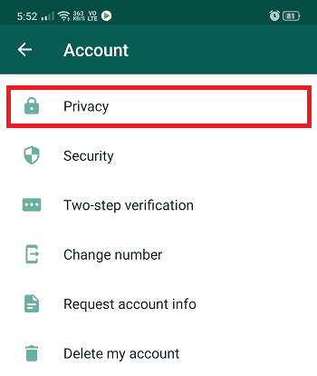 Whatsapp Fingerprint lock setting