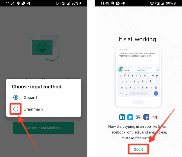 grammarly key board grammarly key board