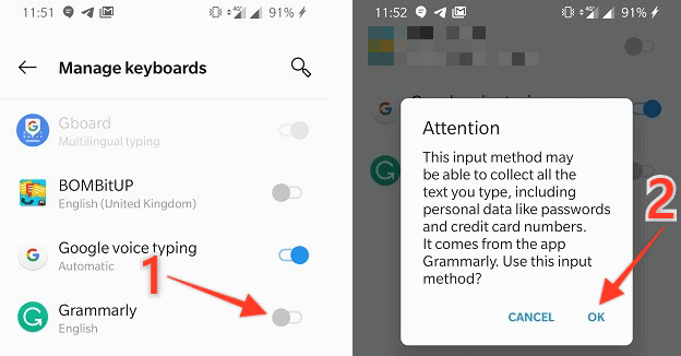 how to use Grammarly Keyboard