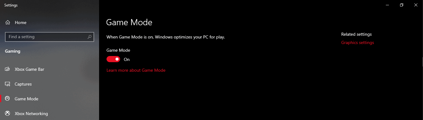 Windows 10 Game Mode