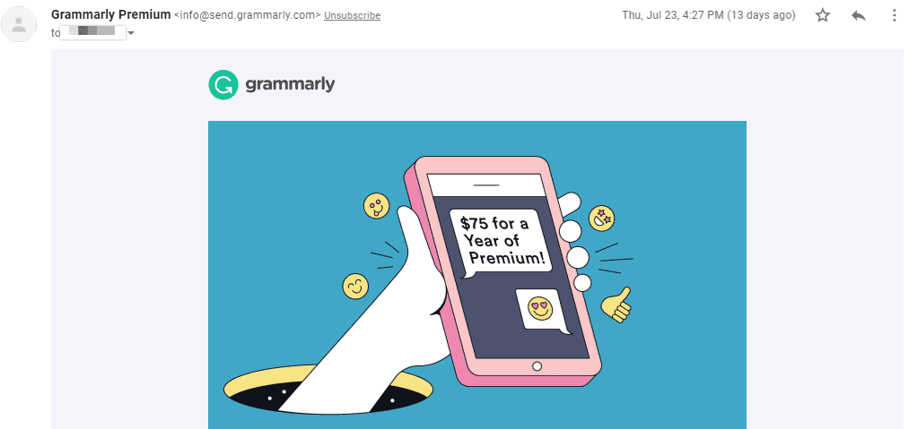 Grammarly Discount $75 USD Offer