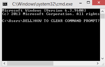 how to clear command prompt?