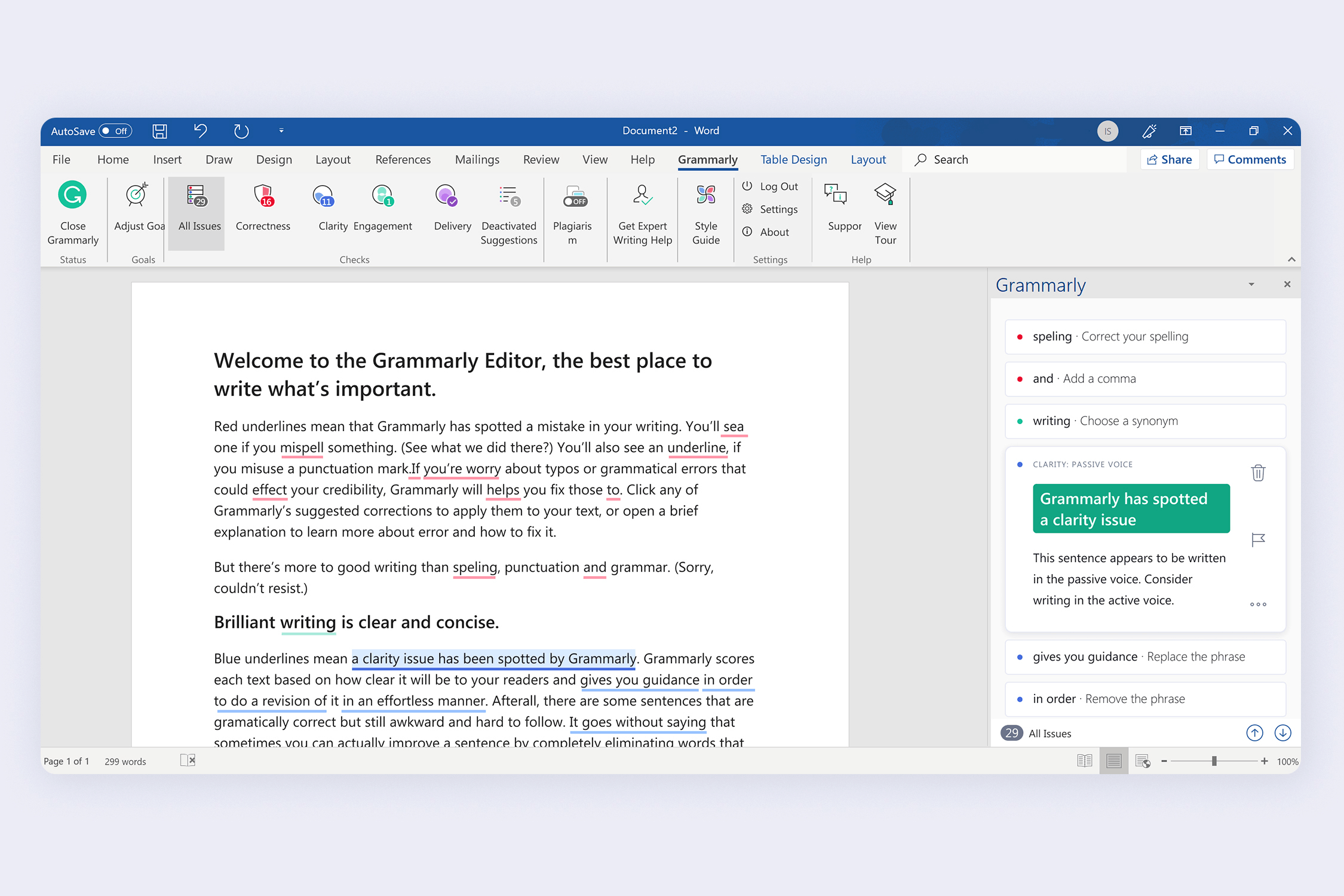 grammarly addin for outlook on mac