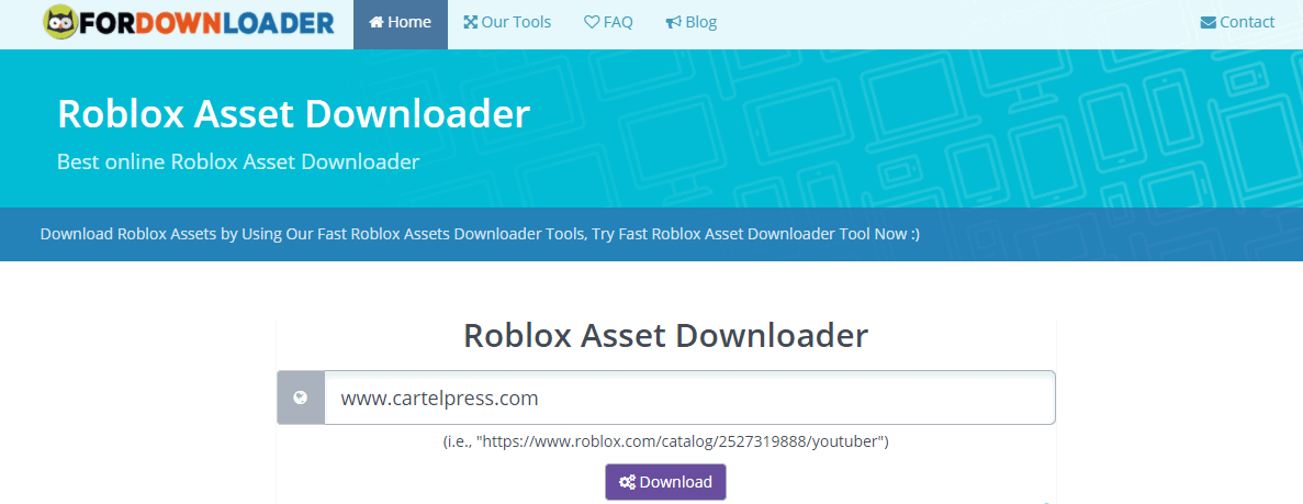 ForDownloader Roblox Asset Downloader Tool