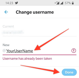 Change Twitter Username