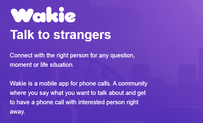 Wakie voice chat talk to strangers