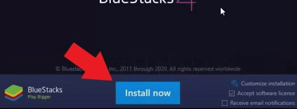 Install Bluestacks on PC