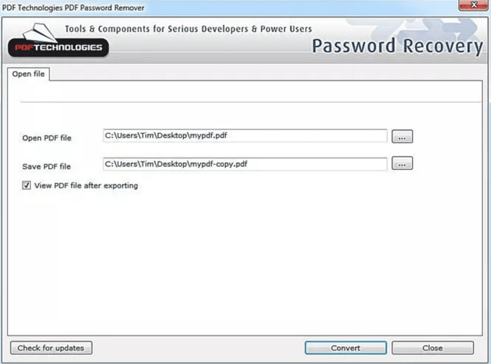 PDFTechnologies Password Remover