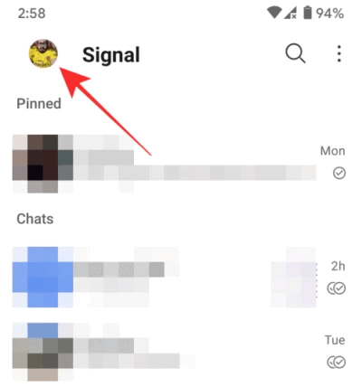 Add custom wallpaper in Signal All Chats