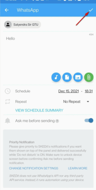 How to Schedule Whatsapp Messages on iPhone and Android - 53